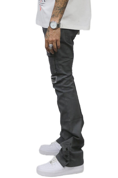 Gri Men's premium flare stacked twill cargo pant with multi functional pockets