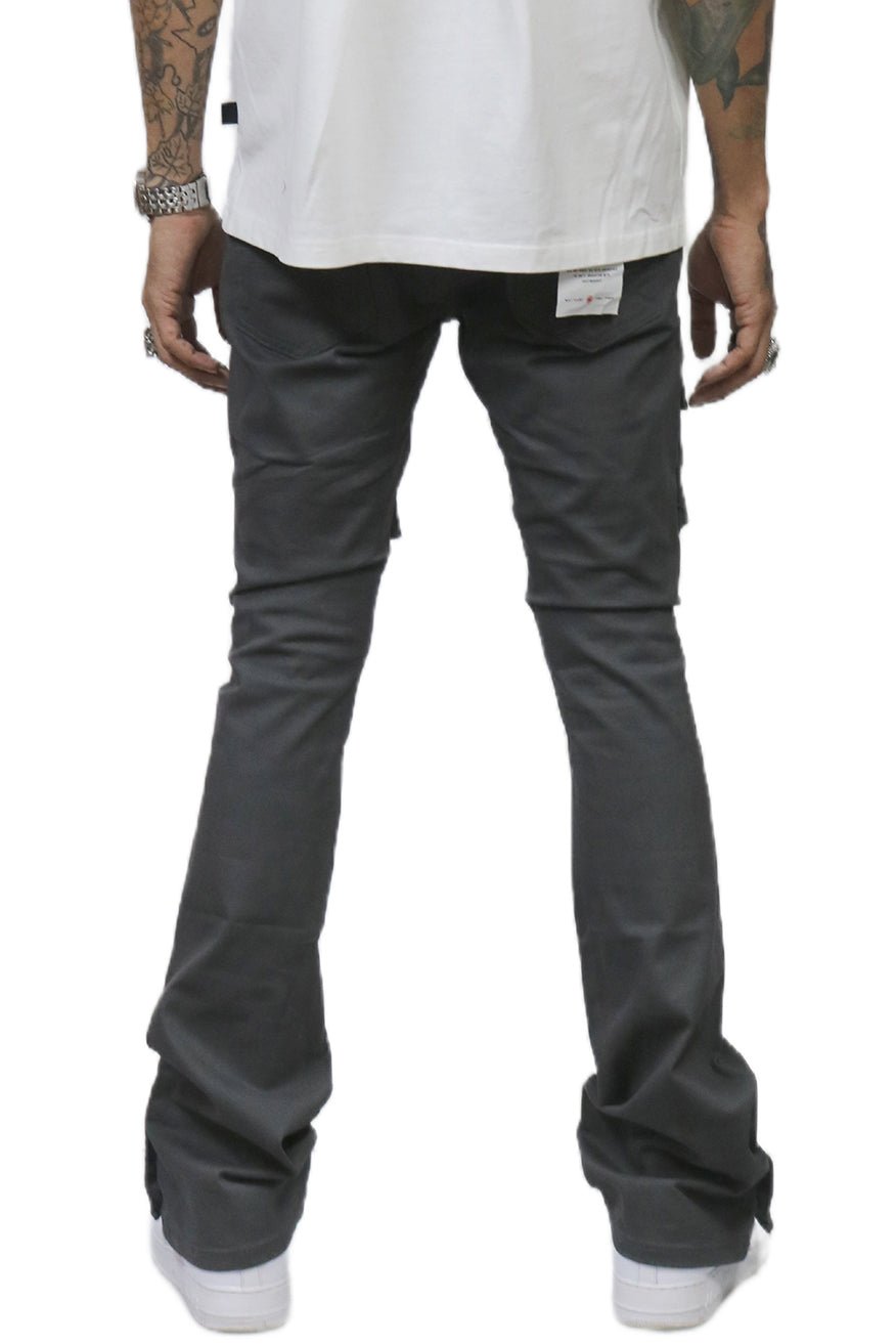 Gri Men's premium flare stacked twill cargo pant with multi functional pockets