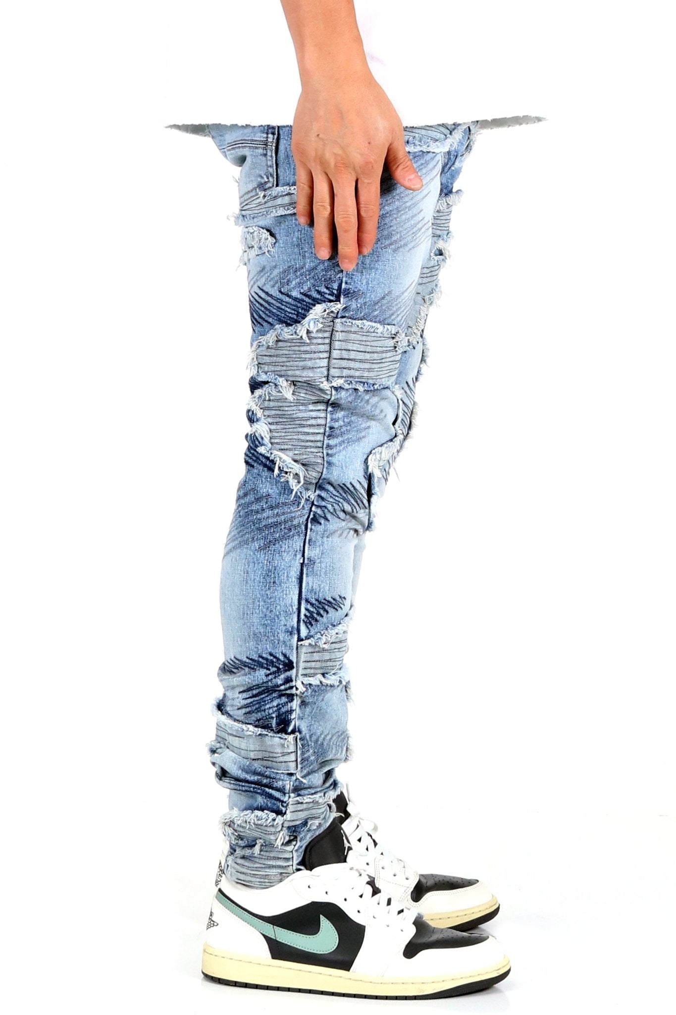 SPHERE Men's Premium Heavy Washed Skinny Denim Pants