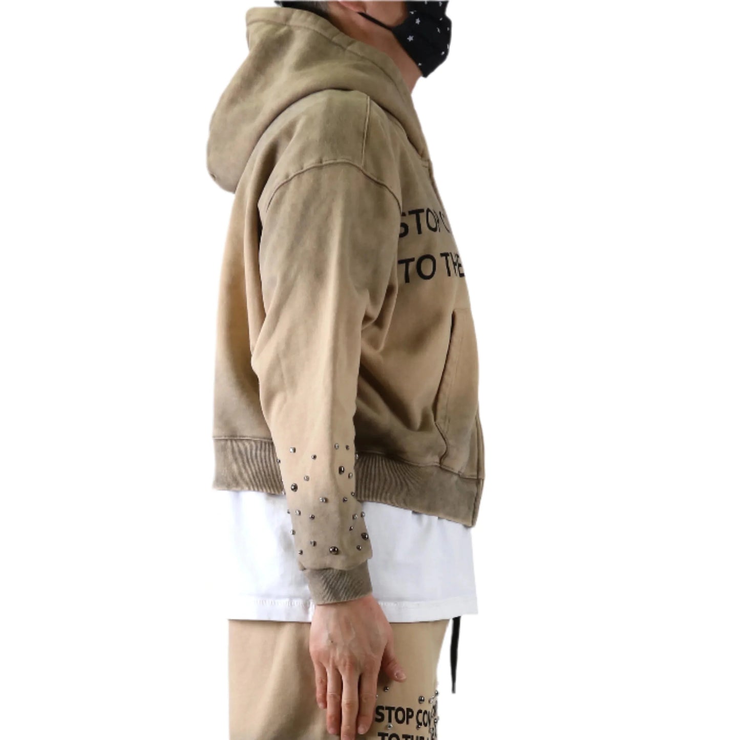 ERIN French Terry Long Sleeve Crop Top Full Zip Hoodie