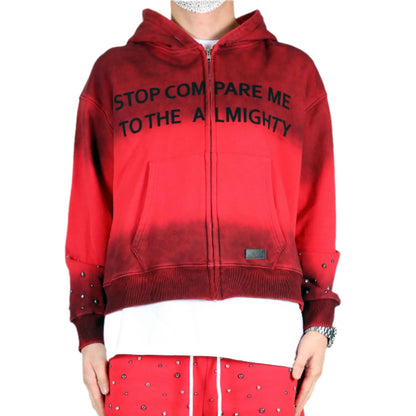 GARCIA French Terry Long Sleeve Crop Top Full Zip Hoodie