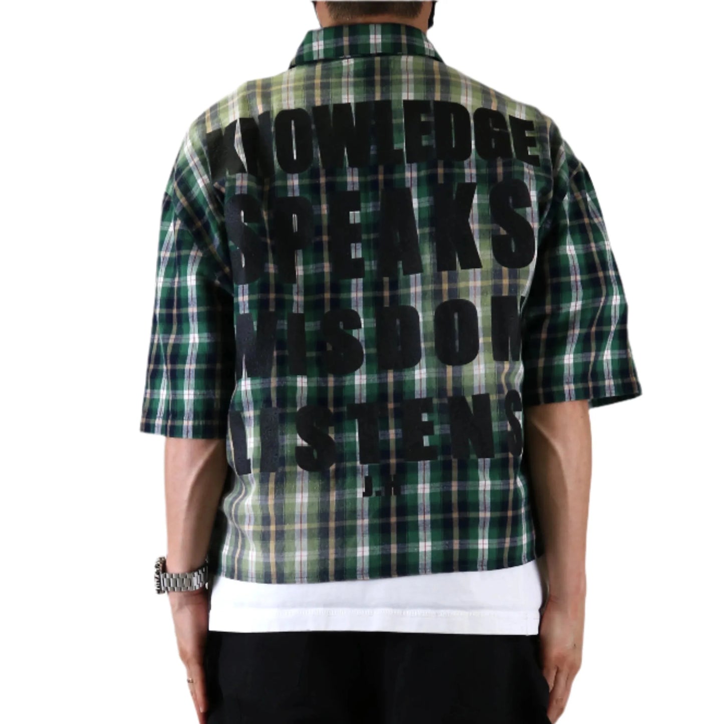 RAZE Washed Flannel Crop Top Button Down Shirt