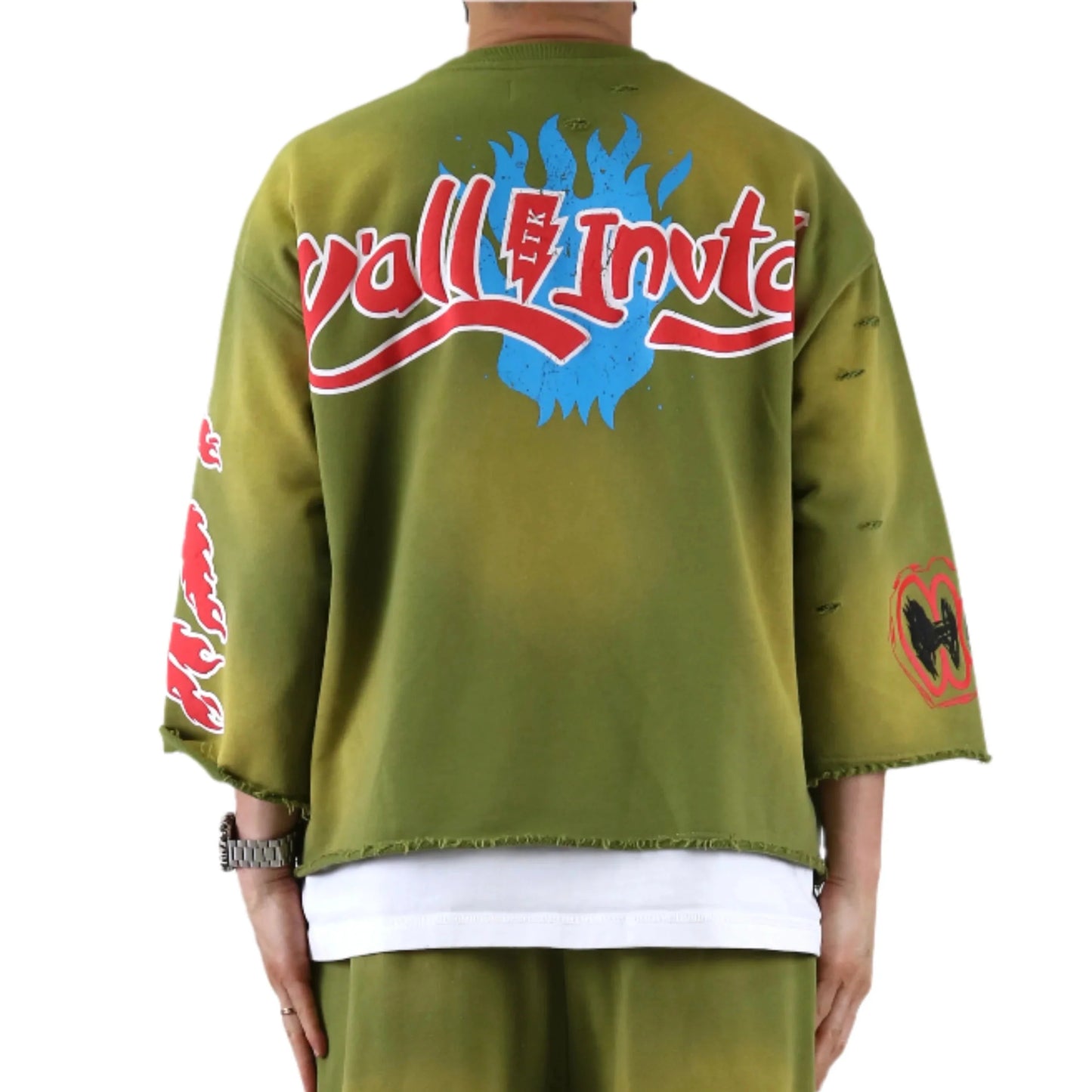 GARNIO SN/ Jersey 3/4 Sleeve Crop Top Tee