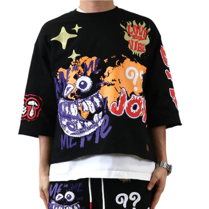 TROY SN/ Jersey 3/4 Sleeve Crop Top Tee