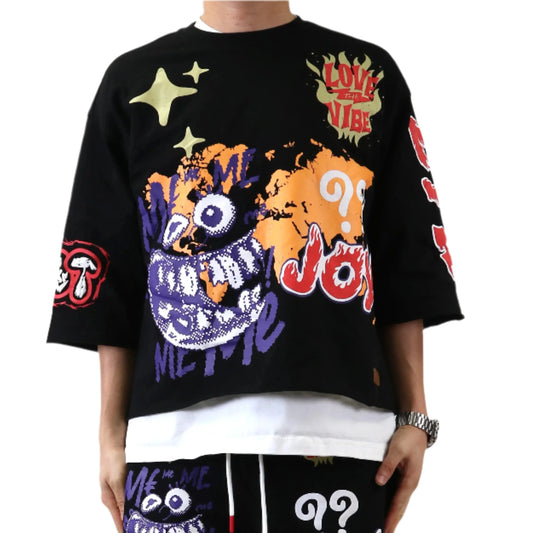 TROY SN/ Jersey 3/4 Sleeve Crop Top Tee