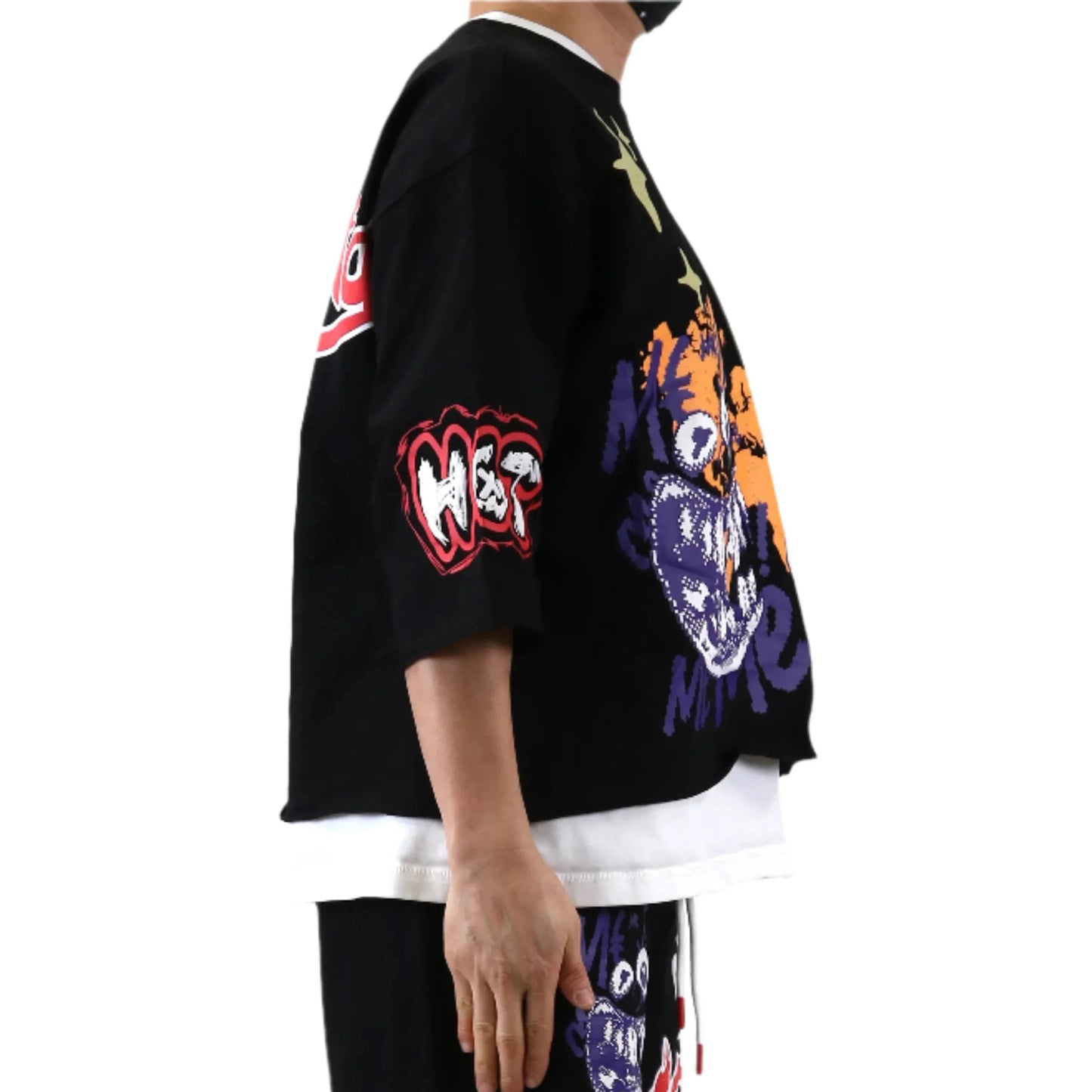 TROY SN/ Jersey 3/4 Sleeve Crop Top Tee