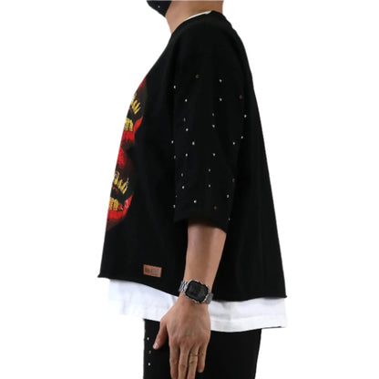 SCHUMA SN/ Jersey 3/4 Sleeve Crop Top Tee