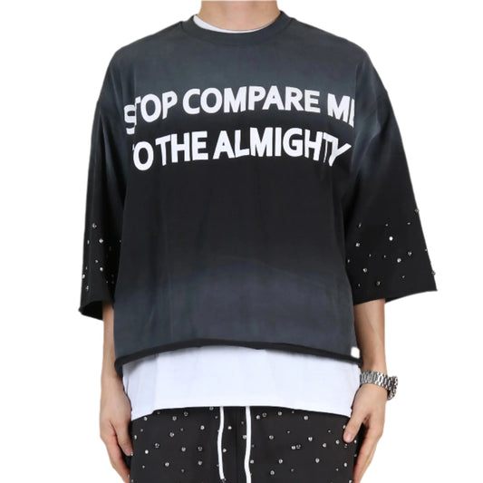 GLENN S/N Jersey 3/4 Sleeve Crop top Tee