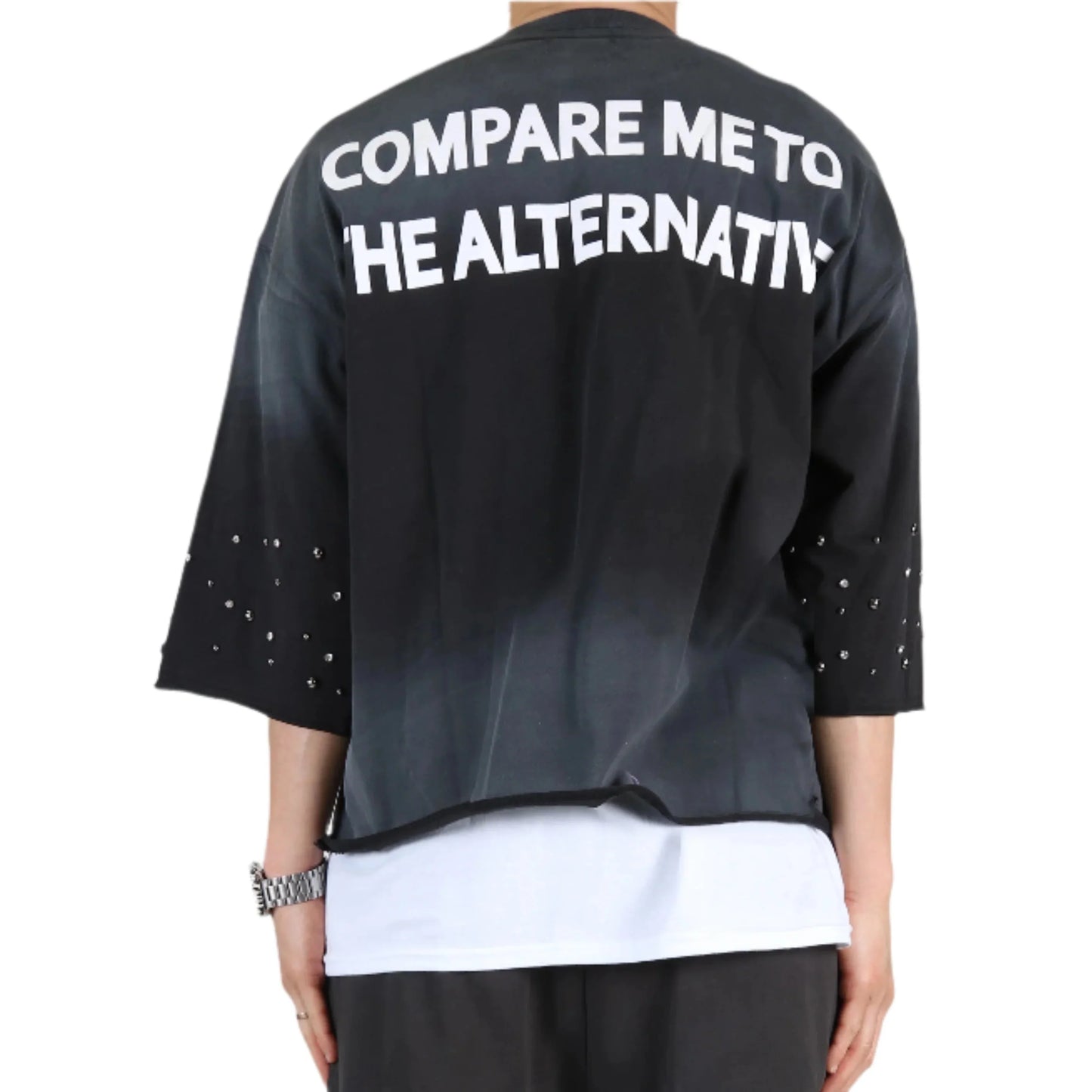 GLENN S/N Jersey 3/4 Sleeve Crop top Tee