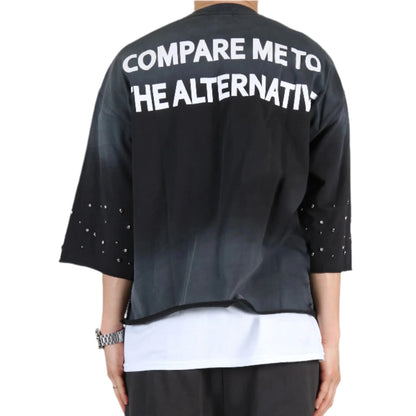 GLENN S/N Jersey 3/4 Sleeve Crop top Tee