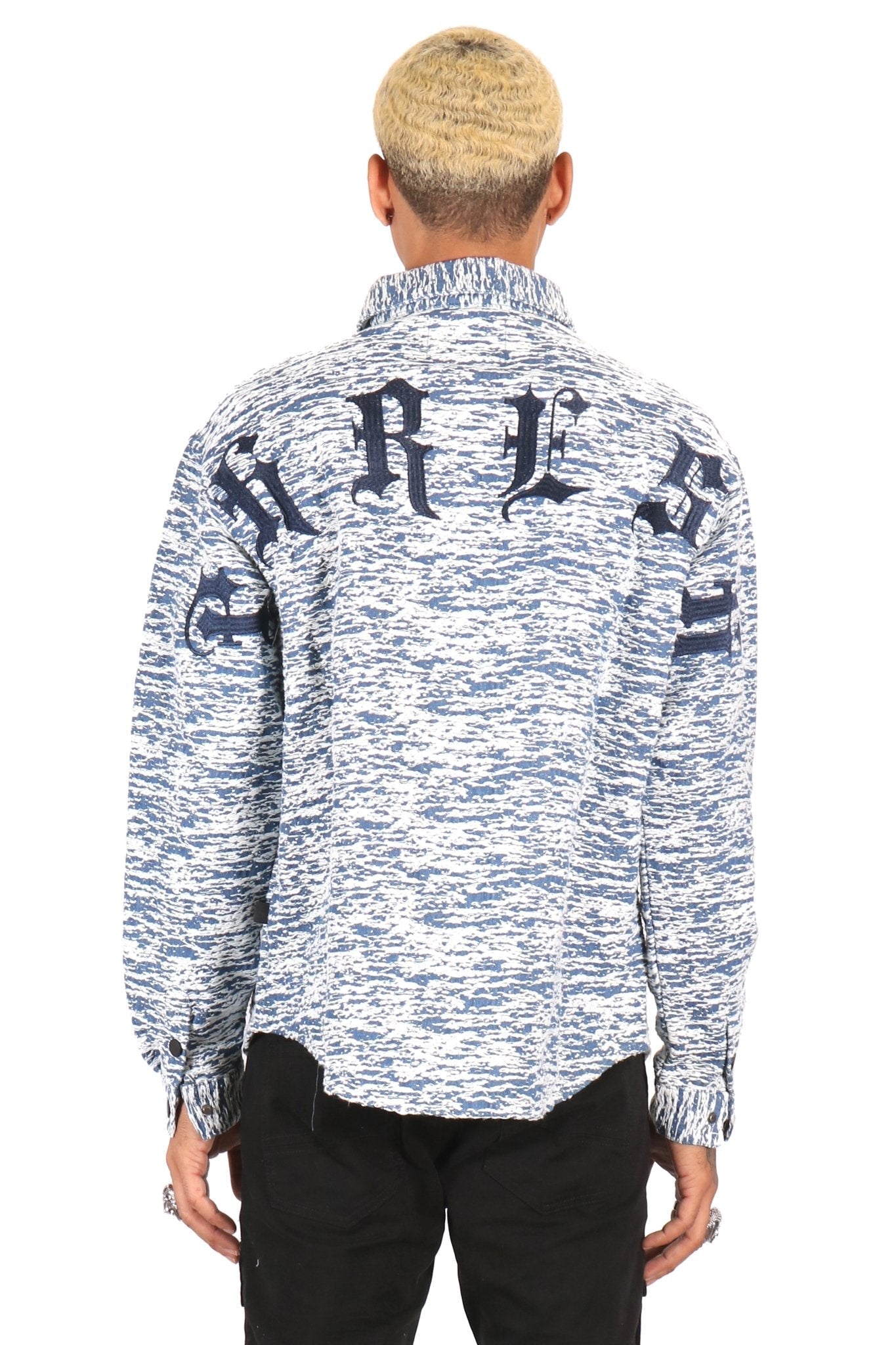 ROX Men's mixed jacquard texture shirt