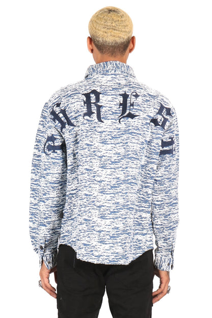 ROX Men's mixed jacquard texture shirt