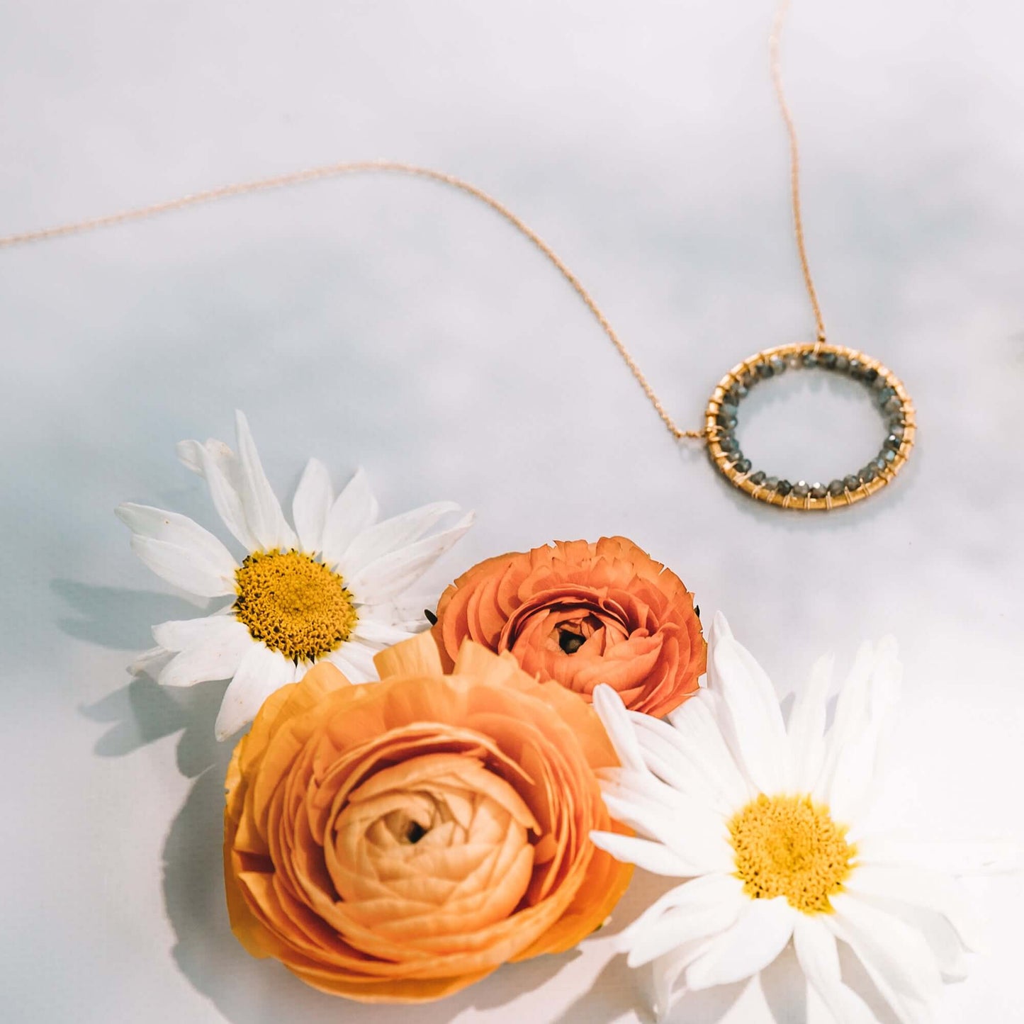Labradorite Halo Necklace