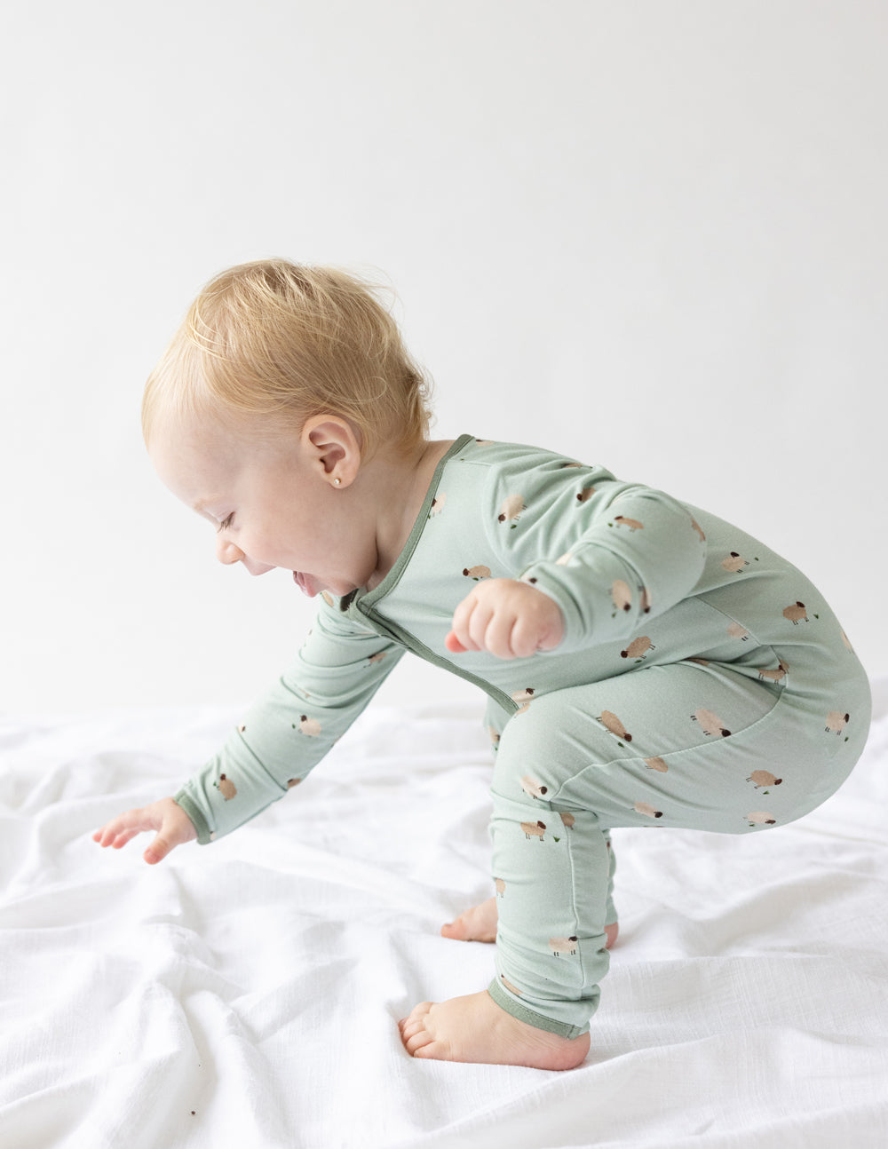 Lamb Bamboo Convertible Footed Onesie
