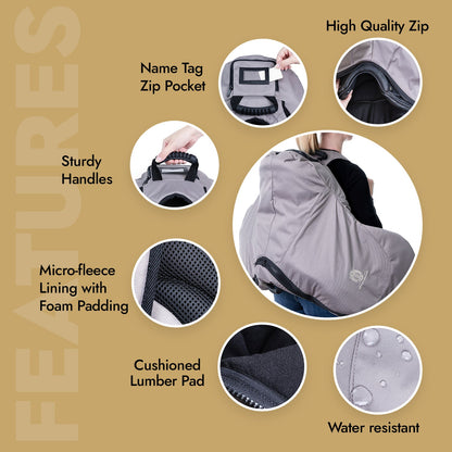 Saddle Carrier, Backpack Convenience, Hip-Belt, High Protection, 2 Sizes