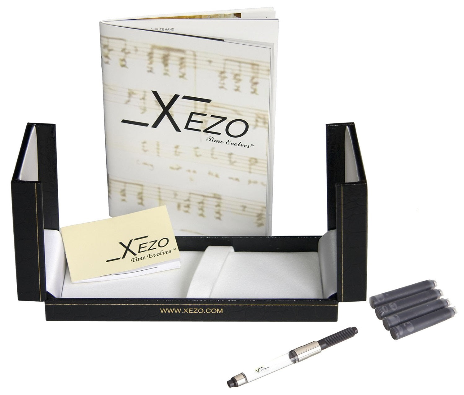 Xezo Visionary® Brass & Aluminum Enameled Fountain Pen (Fine Nib) - Speed Yellow / Black