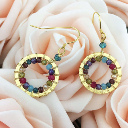 Rainbow Halo Mini Earrings