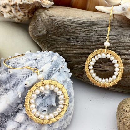 Pearl Mini Hoop Earrings