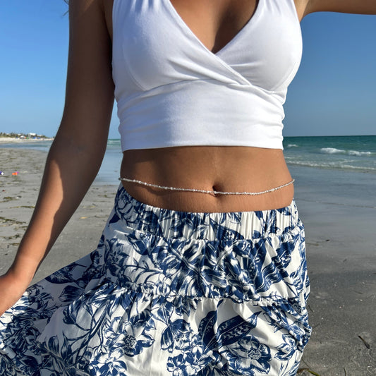 White Beaded Belly Chain