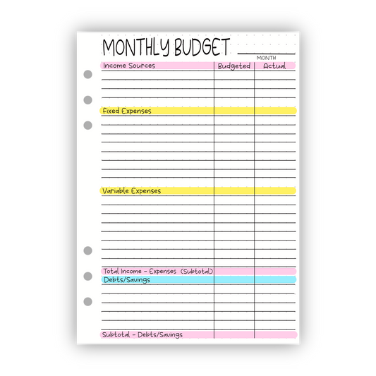 Monthly Budget Tracker