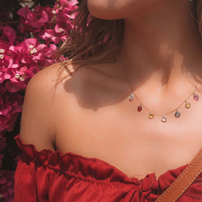 Gold Rainbow Sparkler Necklace