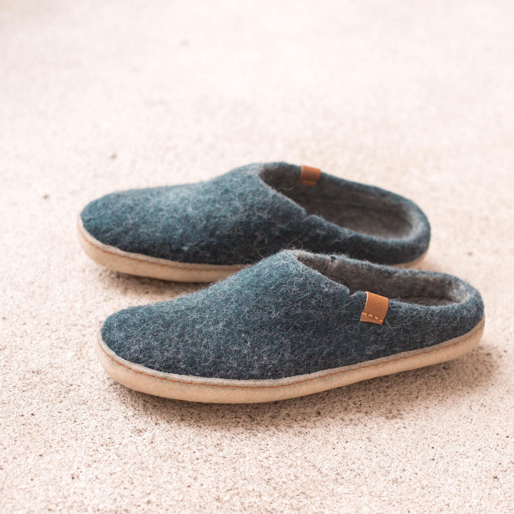Classic Slipper - Navy Blue with Rubber