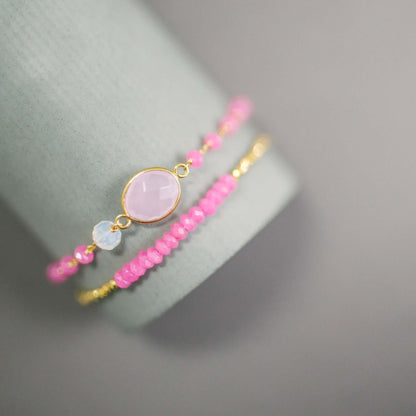 Rose Quartz Adjustable Gemstone Bracelet