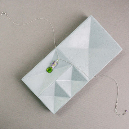 Peridot Quartz Amethyst Cluster Necklace