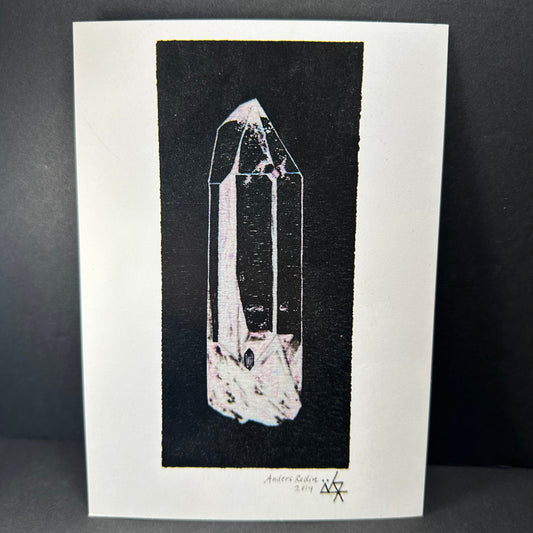 Hand Drawn Quartz Crystal Artwork Postcard