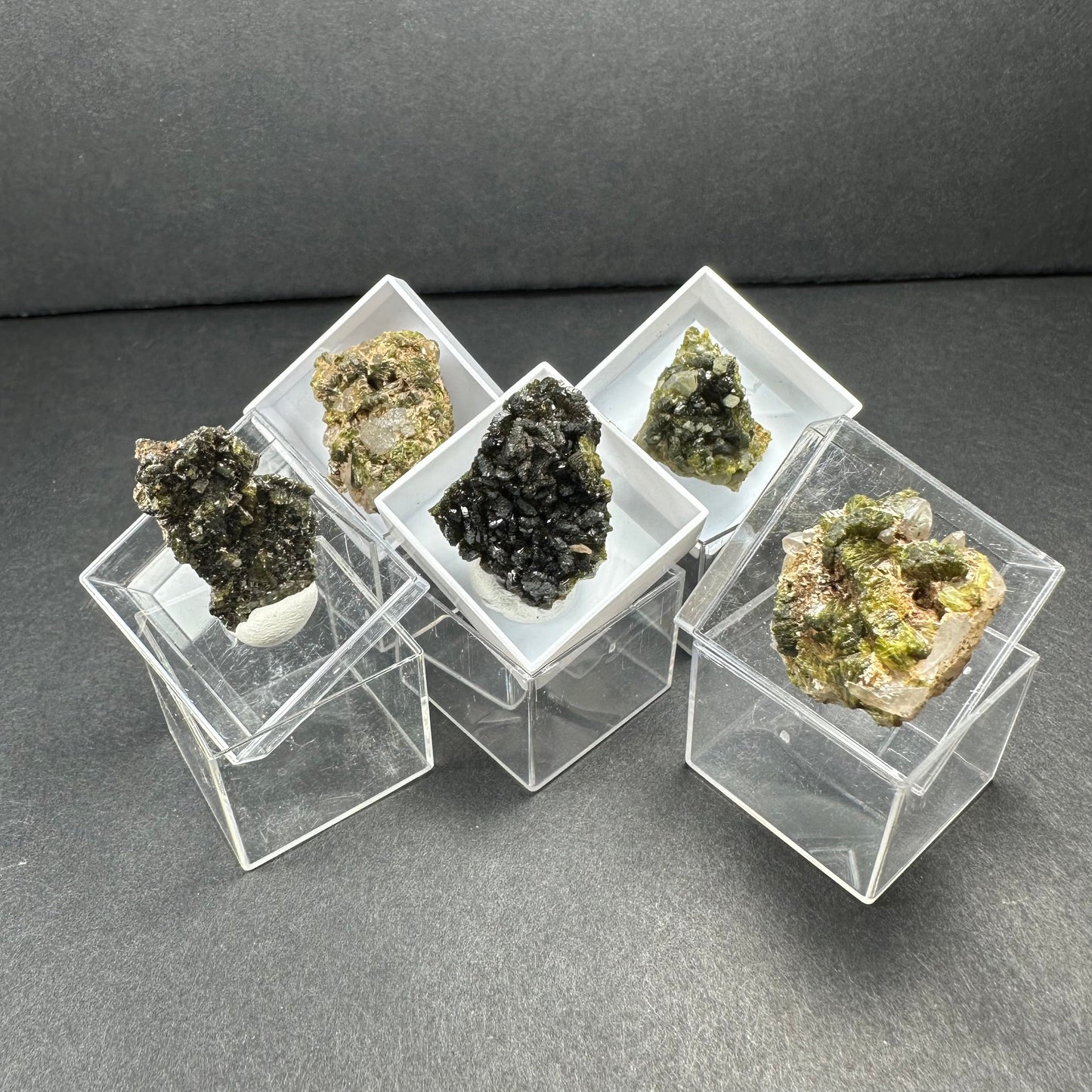 Thumbnail Specimens in Acrylic Box from Morocco