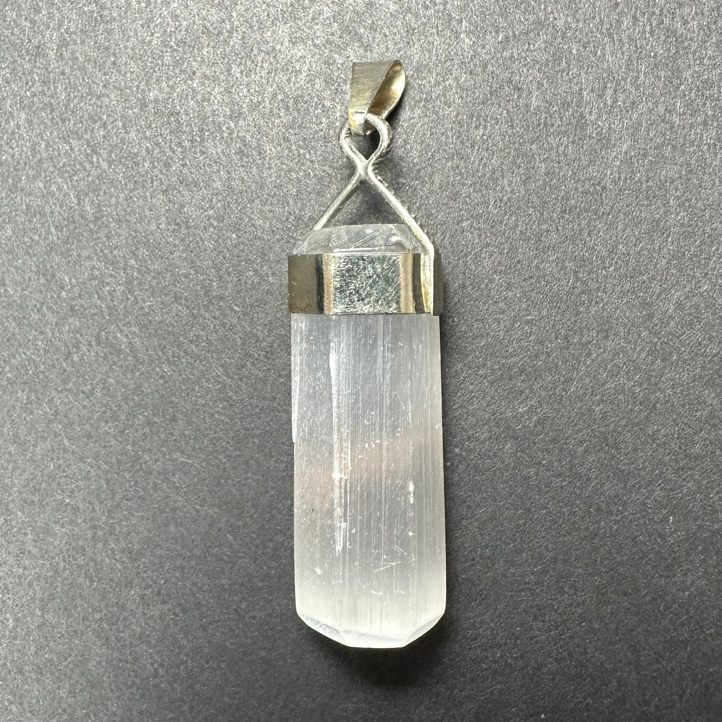 Selenite Pendant in Sterling Silver Clasp