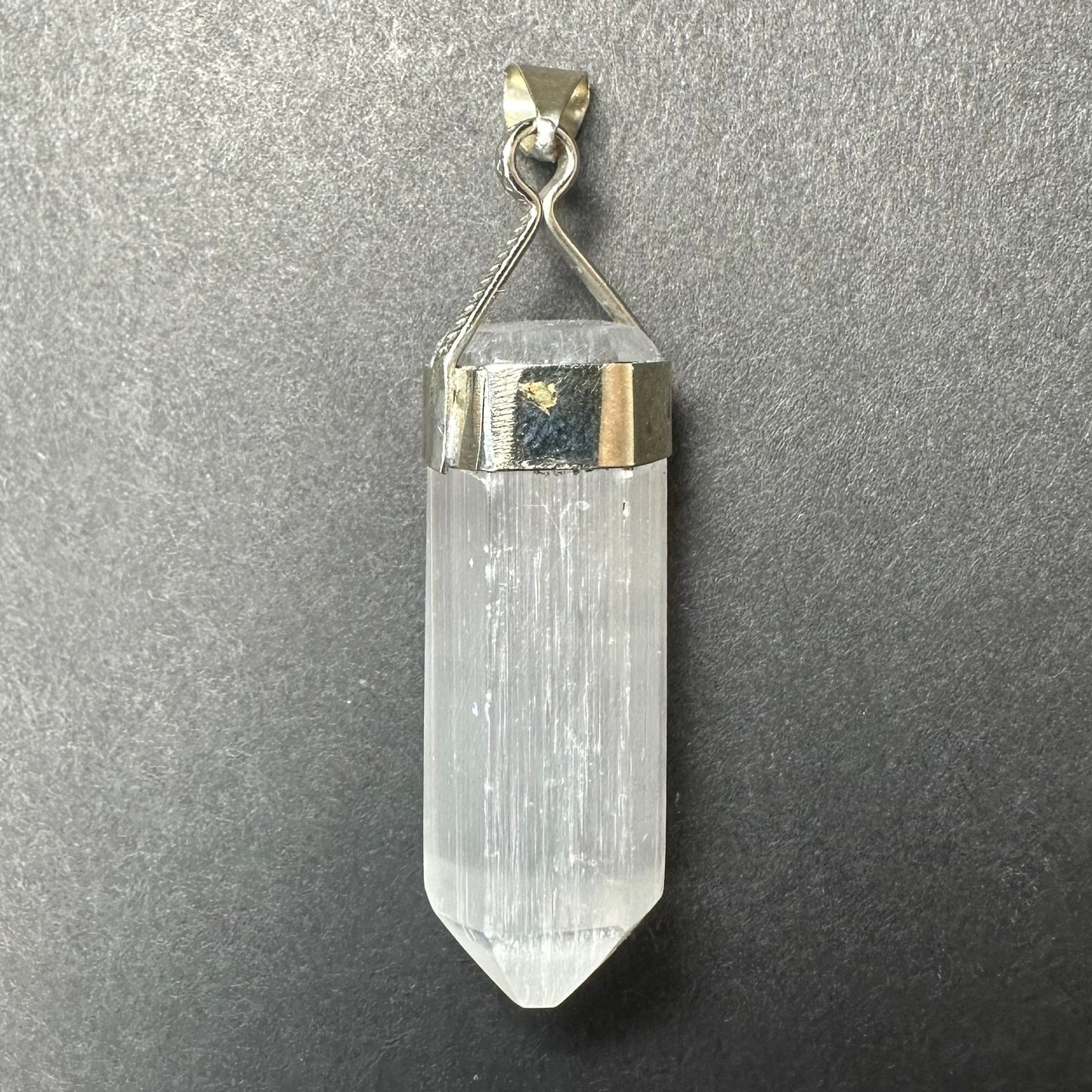Selenite Pendant in Sterling Silver Clasp
