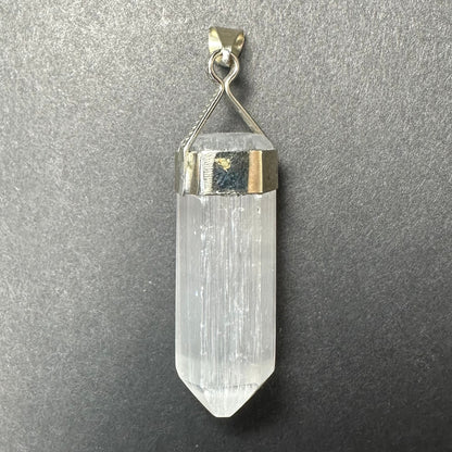 Selenite Pendant in Sterling Silver Clasp