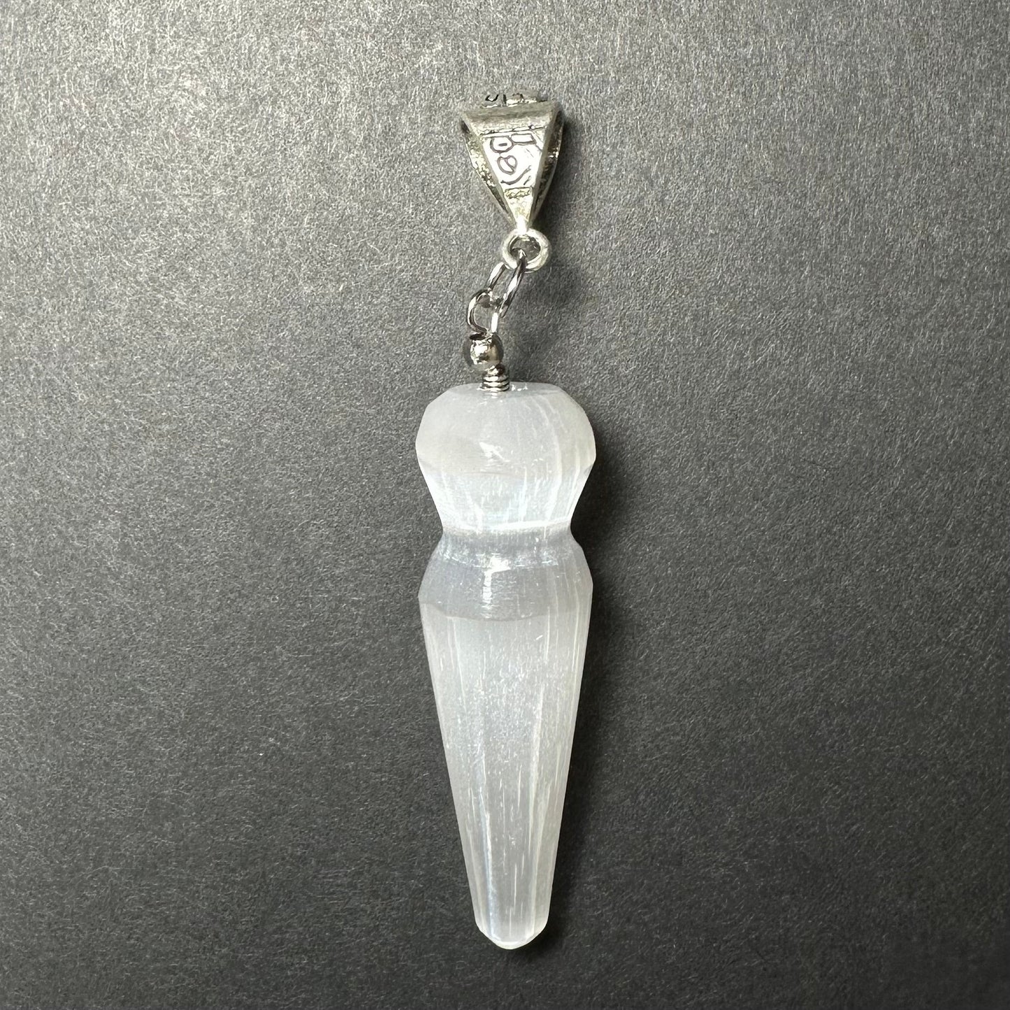 Selenite Pendant in Sterling Silver Clasp