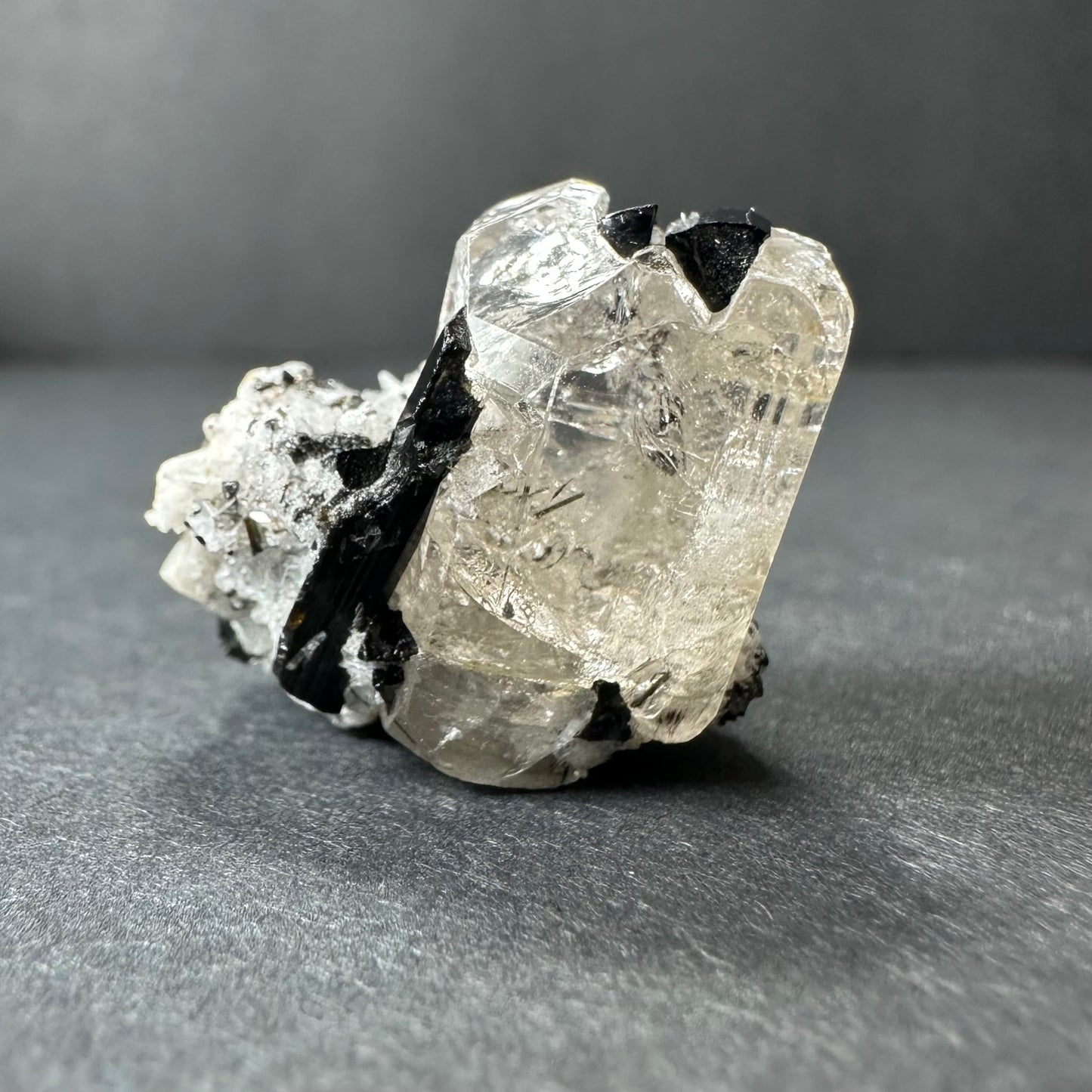 White Topaz with Black Tourmaline Mt. Antero, San Isabel National Forest, Colorado