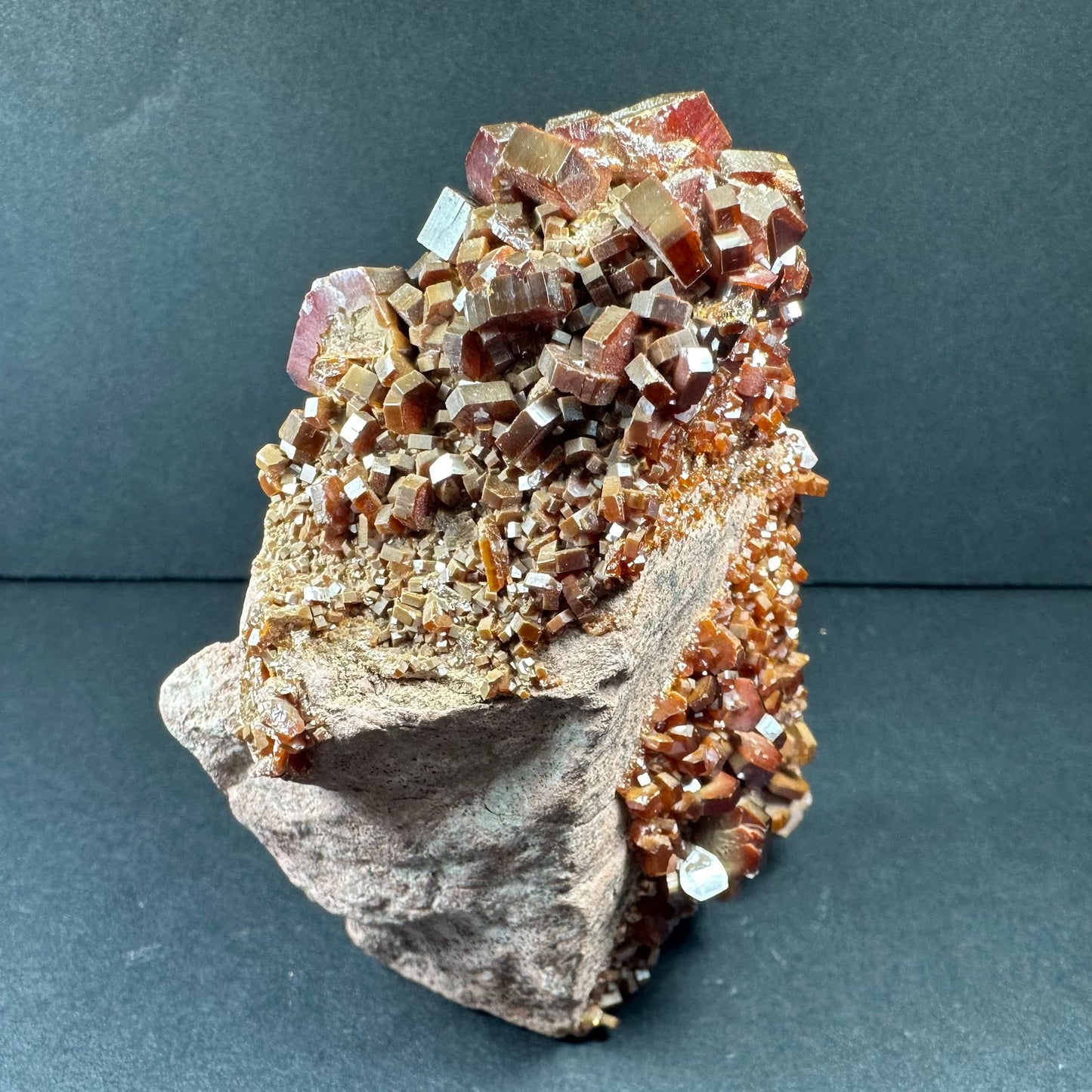 Vanadinite Cluster on Matrix from Mibladen, Morocco