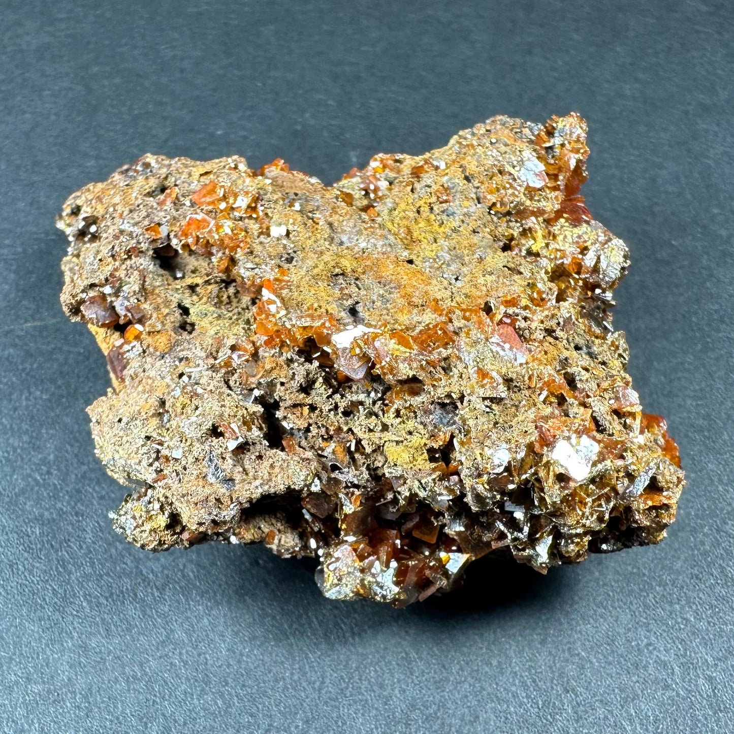 Wulfenite Cluster on Matrix from Maoniuping Mine, Sichuan, China