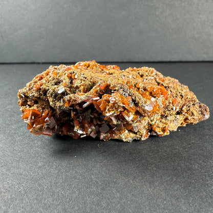 Wulfenite Cluster on Matrix from Maoniuping Mine, Sichuan, China