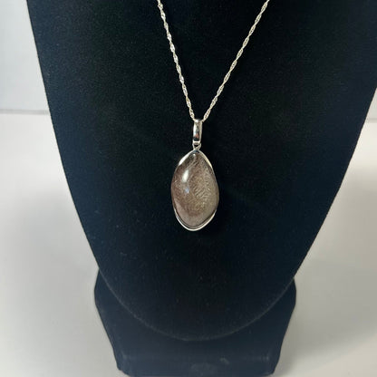 Silver Rutile Teardrop Pendant