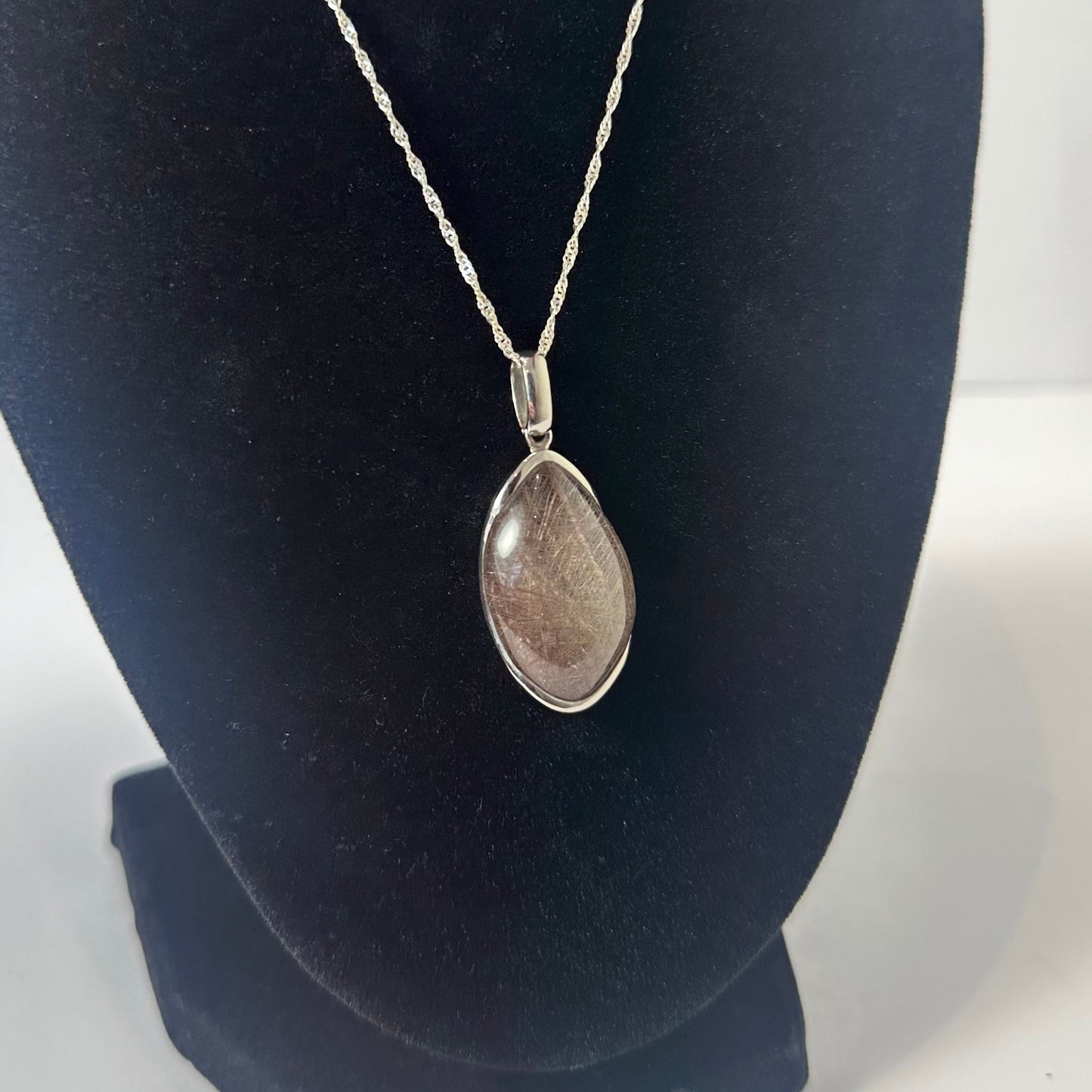 Silver Rutile Teardrop Pendant