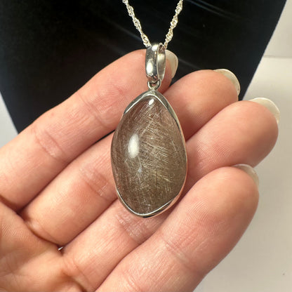 Silver Rutile Teardrop Pendant