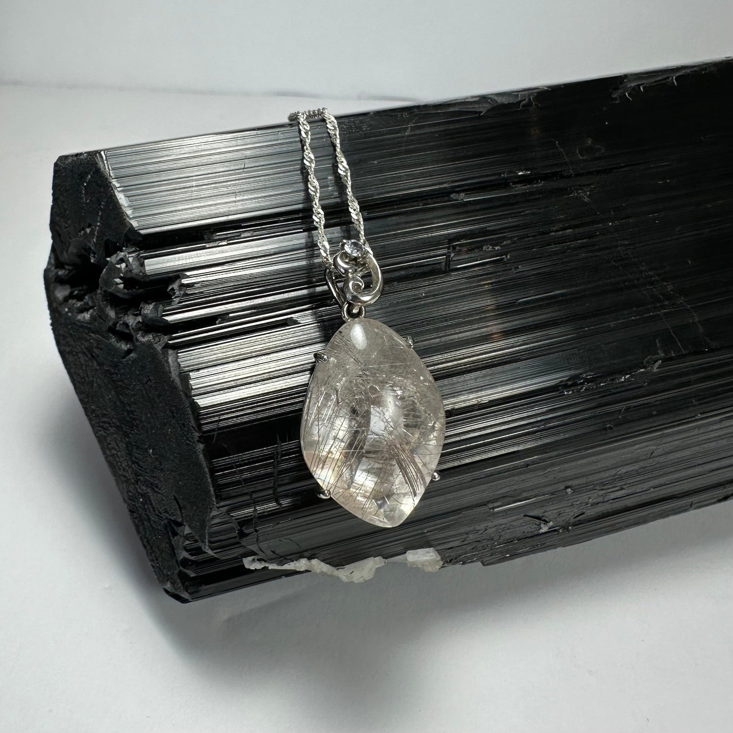 Rutilated Quartz Oval Pendant