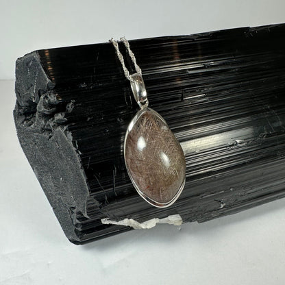 Silver Rutile Teardrop Pendant