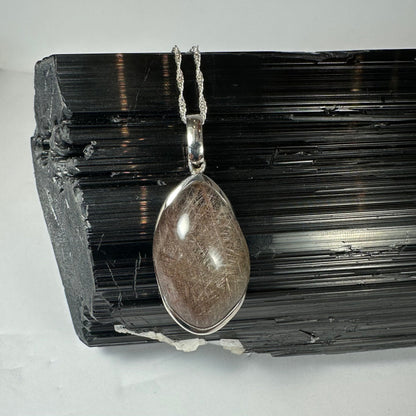 Silver Rutile Teardrop Pendant