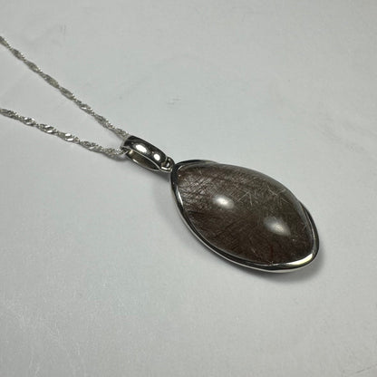 Silver Rutile Teardrop Pendant