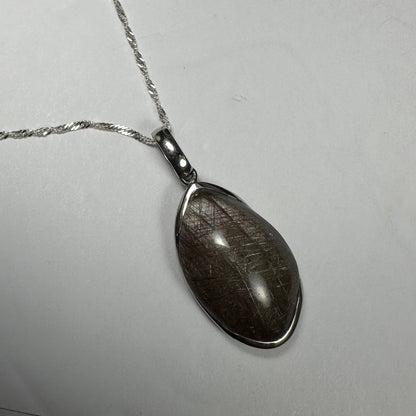 Silver Rutile Teardrop Pendant