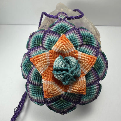 Hand-woven Flower Necklace with Hematite end