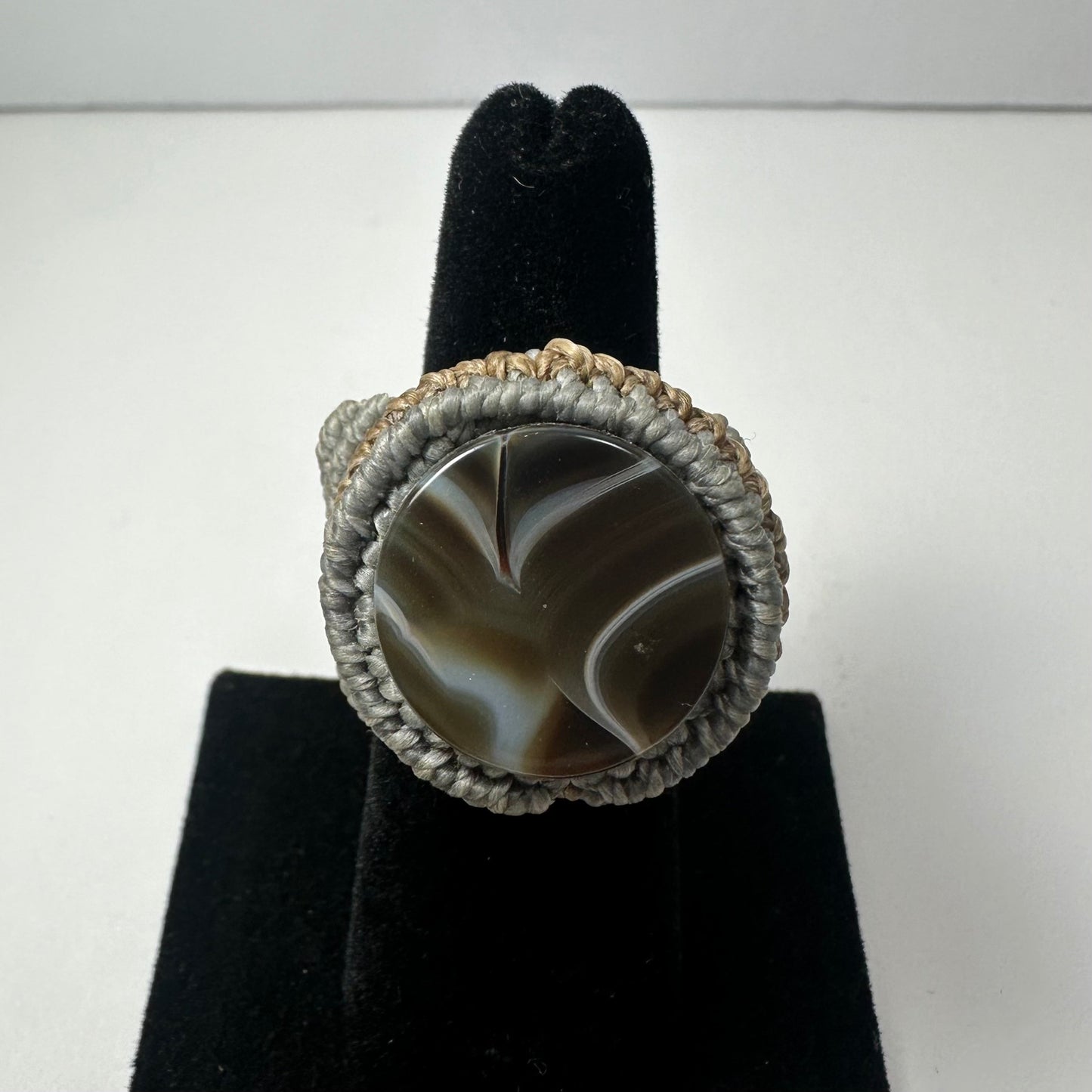 Handmade Woven Ring with Stone