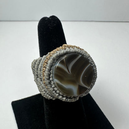 Handmade Woven Ring with Stone