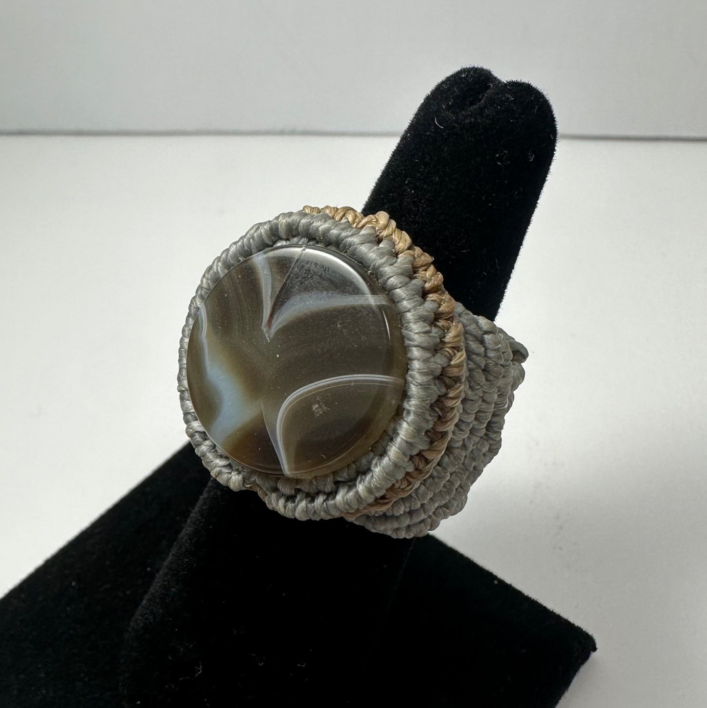 Handmade Woven Ring with Stone